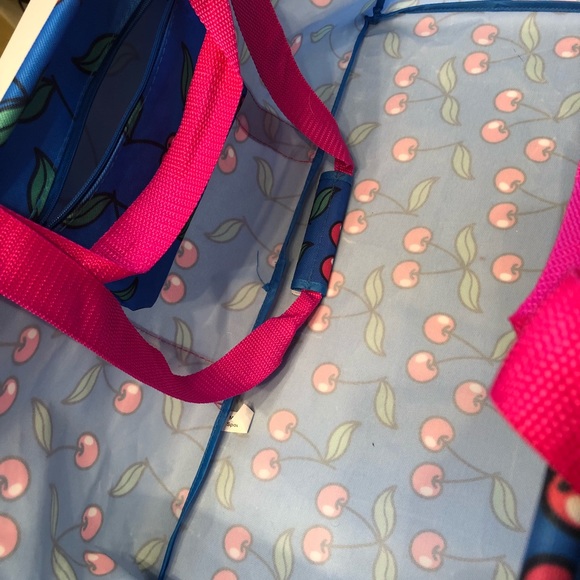 XL Cherry Structured Tote Bag w/ Mossimo Wristlet - Picture 2 of 5